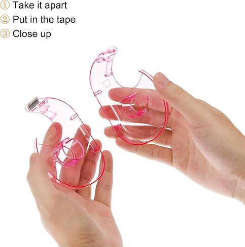 PATIKIL Tape Dispenser, 3 Pack Plastic Refillable Double-Side Handheld Tapes Cutter Holder for Home Office, Black in Saudi Arabia