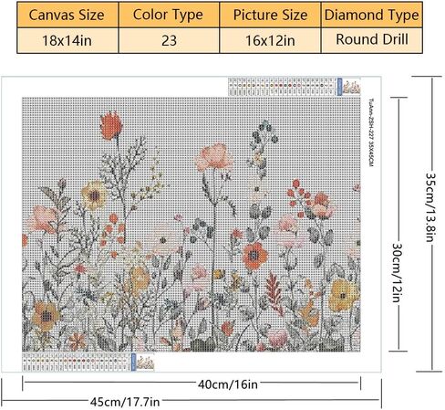 TISHIRON 5D الماس الفن اللوحة مجموعات الزهور DIY الحفر الكامل الماس الفن مجموعات الزهور اللوحة الحفر الكامل مصنع الماس جوهرة الفن عدة الحرف الفنية لديكور جدار المنزل 12 "× 16" in Kuwait