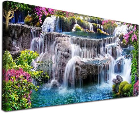 YALKIN 5D مجموعات الطلاء الماسي للبالغين DIY قلعة كبيرة حفر مستديرة كاملة (35.5x15.7in) صور التطريز فنون الطلاء حسب الأرقام مجموعات مجموعات الطلاء الماسي لديكور جدار المنزل in Saudi Arabia