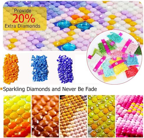 YALKIN 5D مجموعات الطلاء الماسي للبالغين DIY قلعة كبيرة حفر مستديرة كاملة (35.5x15.7in) صور التطريز فنون الطلاء حسب الأرقام مجموعات مجموعات الطلاء الماسي لديكور جدار المنزل in Saudi Arabia