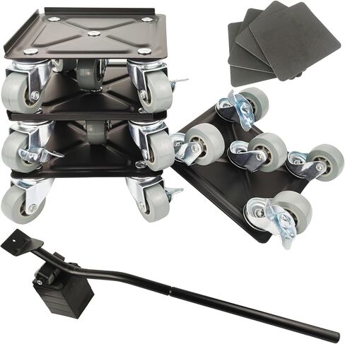 Locci Furniture Dolly، محركات الأثاث مع 5 عجلات، مجموعة أدوات رفع الأثاث مع عجلات دوران 360 درجة، سعة 1600 رطل، لنقل الأثاث الثقيل والثلاجة والأريكة والخزانة in Saudi Arabia