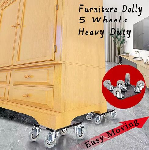 Locci Furniture Dolly، محركات الأثاث مع 5 عجلات، مجموعة أدوات رفع الأثاث مع عجلات دوران 360 درجة، سعة 1600 رطل، لنقل الأثاث الثقيل والثلاجة والأريكة والخزانة in Saudi Arabia