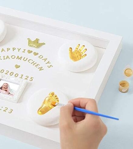 مجموعة تذكار لزينة بصمة يد الطفل، مجموعة فنية لذاكرة حضانة الطفل، هدايا عيد الميلاد، لحظة ثمينة لحديثي الولادة، طفل رضيع/فتاة، مطبوعات شخصية للأطفال (أبيض)... in Kuwait