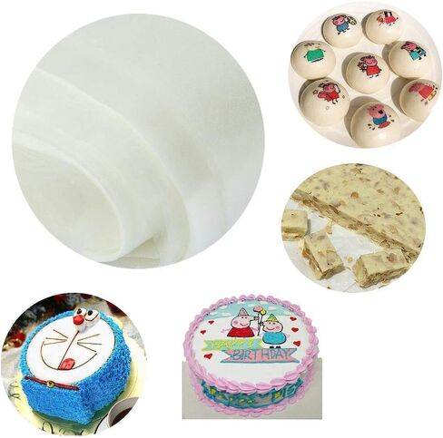 9x12.6 inches Transparent Edible Glutinous Rice Paper 50 Count Wafer Paper for Cakes,Nougat Chocolate Sugar Wrapper Perfect for cake decorations and candy packaging. in Saudi Arabia