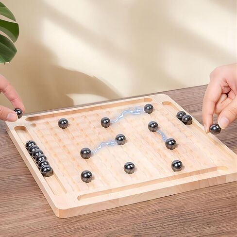 Magnetic Chess Game with Wooden Board for Kids Adults, 2024 New Version Magnetic Stone Board Game Funny Interactive Tabletop Game Family Party Board Games (Magnetic Chess Game-Style B) in Kuwait