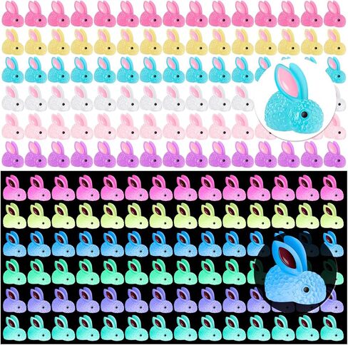 60Pcs Luminous Mini Resin Bunny, Miniature Bunny Figurines, Glow in The Dark Tiny Rabbit Ornament for Garden Landscape Aquarium Dollhouse Birthday Party Room Crafts Decor in Saudi Arabia
