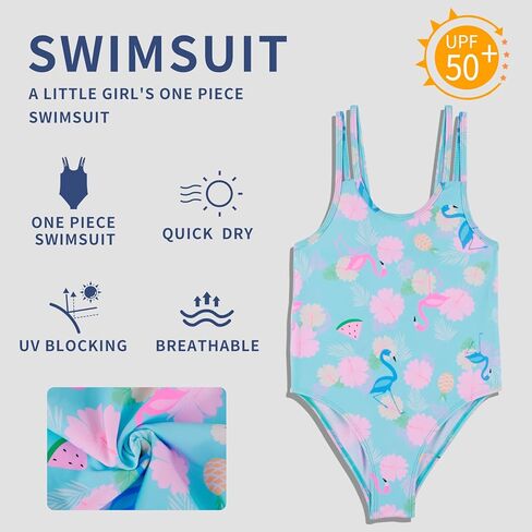 KAKU NANU Girls Swimsuit One Piece Bathing Suit Cute Ruffle Summer Hawaii Swimwear for Girls Size 2-12 Years in Saudi Arabia