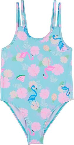 KAKU NANU Girls Swimsuit One Piece Bathing Suit Cute Ruffle Summer Hawaii Swimwear for Girls Size 2-12 Years in Saudi Arabia
