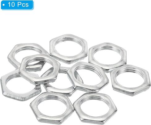PATIKIL M12x1.0 Steel Hex Nuts, 50 Pack Metric Thread Zinc Plated Finished Hardware Nuts Screw Bolt Fasteners for Lamps Machinery Repair 3mm Height 14mm Width in Saudi Arabia