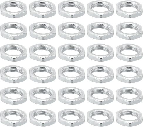 PATIKIL M12x1.0 Steel Hex Nuts, 50 Pack Metric Thread Zinc Plated Finished Hardware Nuts Screw Bolt Fasteners for Lamps Machinery Repair 3mm Height 14mm Width in Saudi Arabia