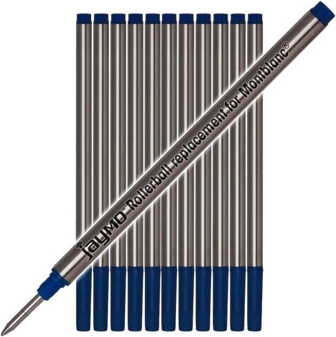 Jaymo Replacement for Montblanc 105158 - Measures 4.44 in / 113 mm Long - Rollerball Pen Refill - 2 Black in Saudi Arabia
