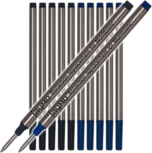 Jaymo Replacement for Montblanc 105158 - Measures 4.44 in / 113 mm Long - Rollerball Pen Refill - 2 Black in Saudi Arabia