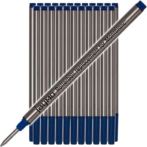 Jaymo Replacement for Montblanc 105158 - Measures 4.44 in / 113 mm Long - Rollerball Pen Refill - 2 Black in Saudi Arabia