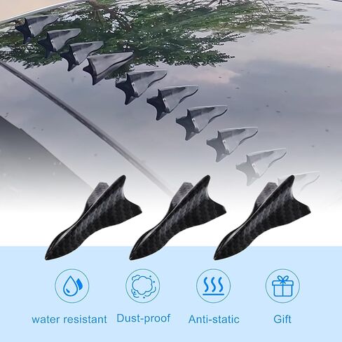 10 Pack Diffuser, Shark Fin Spoiler Diffuser, EVO Style Shark Fin Antenna, Rear Roof Spoiler, Car Roof Modification, Car Antenna Decoration Accessories (Carbon Fiber Black) in Kuwait