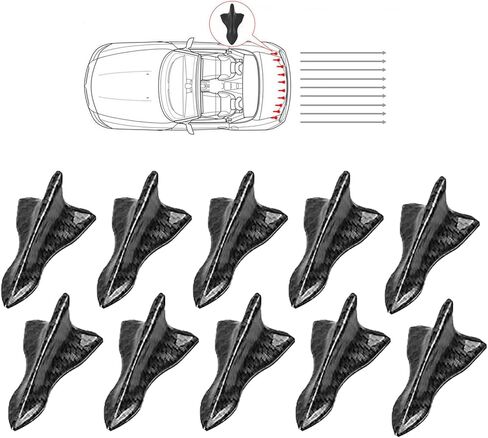 10 Pack Diffuser, Shark Fin Spoiler Diffuser, EVO Style Shark Fin Antenna, Rear Roof Spoiler, Car Roof Modification, Car Antenna Decoration Accessories (Carbon Fiber Black) in Kuwait