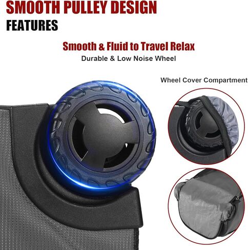 حقيبة ظهر دوارة بعجلات مقاس 21x14x9 - مقاومة للماء، حجرة كمبيوتر محمول مقاس 17.3 بوصة، مثالية للحمل للسفر طوال الليل والجامعة والعمل - حقيبة ظهر للأعمال بعجلات للبالغين (رمادي) in Kuwait