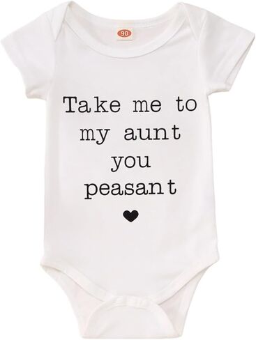 IZYJOY خذني إلى عمتي أنت الفلاحين نيسيي حديثي الولادة الرضع صبي فتاة مضحك العمة ارتداءها رومبير للجنسين ملابس هدية الطفل in Kuwait