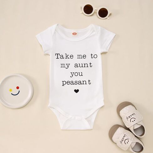 IZYJOY خذني إلى عمتي أنت الفلاحين نيسيي حديثي الولادة الرضع صبي فتاة مضحك العمة ارتداءها رومبير للجنسين ملابس هدية الطفل in Kuwait