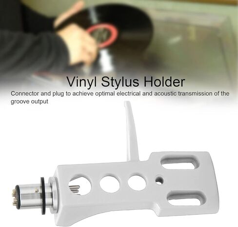 Universal Turntable Headshell,Phonograph Cartridge Holder, Holder Aluminium Alloy Record Phonograph Cartridge Holder with 4 Connection Wires for Record Player (Black) in Saudi Arabia