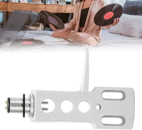 Universal Turntable Headshell,Phonograph Cartridge Holder, Holder Aluminium Alloy Record Phonograph Cartridge Holder with 4 Connection Wires for Record Player (Black) in Saudi Arabia