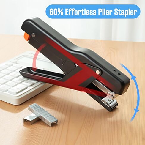 Heavy Duty Plier Stapler,25 Sheets Capacity Handheld Office Stapler,60% Effortless Hand Held Desktop Stapler,Easy to Load Staples, No Jam in Saudi Arabia
