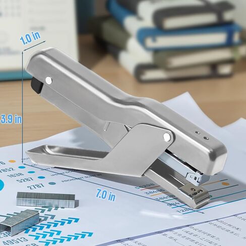 دباسة ذات طيات شديدة التحمل، دباسة مكتبية محمولة بسعة 25 ورقة، دباسة مكتبية محمولة باليد بنسبة 60%، سهلة تحميل الدبابيس، بدون مربى in Kuwait