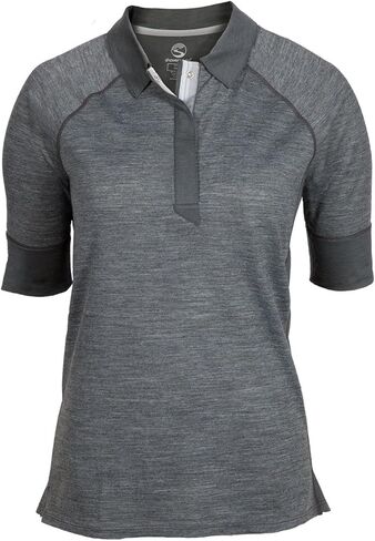 قميص نسائي خفيف الوزن وجيد التهوية من صوف ميرينو بأكمام قصيرة من Shower Pass... (ظل داكن، كبير) in Kuwait