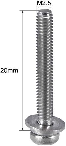 uxcell M2.5 x 12mm Stainless Steel Phillips Pan Head Machine Screws Bolts Combine with Spring Washer and Plain Washers 20pcs in Saudi Arabia