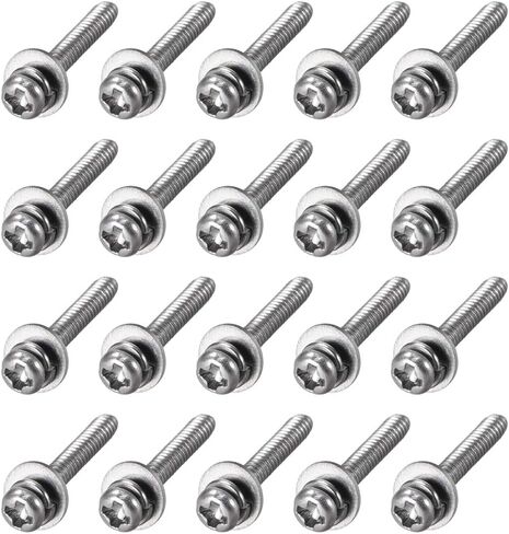 uxcell M2.5 x 12mm Stainless Steel Phillips Pan Head Machine Screws Bolts Combine with Spring Washer and Plain Washers 20pcs in Saudi Arabia