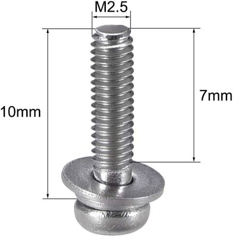 uxcell M2.5 x 12mm Stainless Steel Phillips Pan Head Machine Screws Bolts Combine with Spring Washer and Plain Washers 20pcs in Saudi Arabia