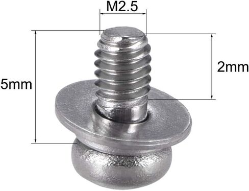 uxcell M2.5 x 12mm Stainless Steel Phillips Pan Head Machine Screws Bolts Combine with Spring Washer and Plain Washers 20pcs in Saudi Arabia