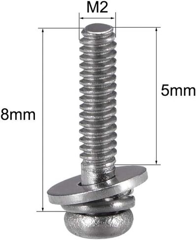 uxcell M2.5 x 12mm Stainless Steel Phillips Pan Head Machine Screws Bolts Combine with Spring Washer and Plain Washers 20pcs in Saudi Arabia