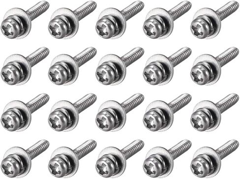 uxcell M2.5 x 12mm Stainless Steel Phillips Pan Head Machine Screws Bolts Combine with Spring Washer and Plain Washers 20pcs in Saudi Arabia