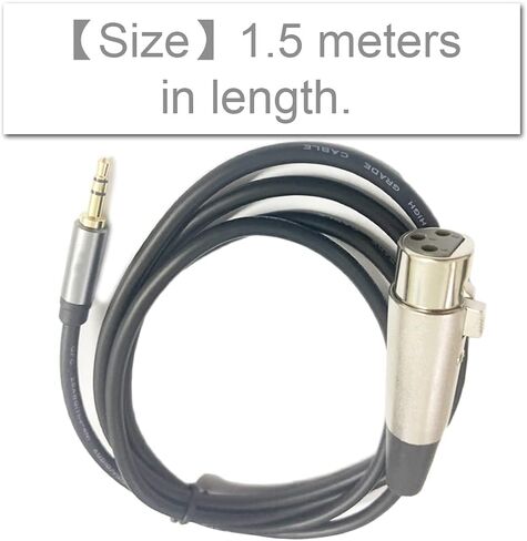 3-pin XLR أنثى إلى TRS 3.5 مللي متر كابل مايكروفون ذكر خط الصوت ميكروفون محول لوحدات التحكم الصوتية في الاستوديو 1.5 متر in Kuwait