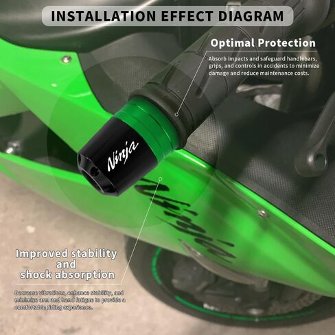 مزلقات نهاية شريط الدراجة النارية لـ Kawasaki Ninja 250 250R 250SX 300 400 400R 650 1000 1000SX H2R ZX-6R ZX-10R ZX-14R شريط نهاية الأوزان واقيات طرفية المقود ملحقات المتزلجون (أحمر) in Kuwait