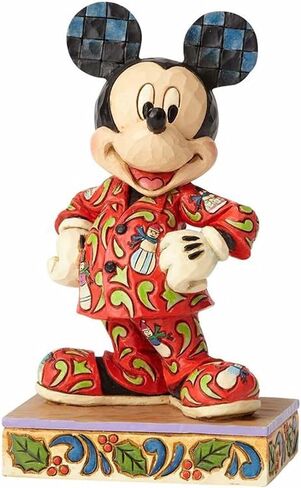 Enesco Jim Shore Disney Traditions Mickey in Christmas Pajamas تمثال، 5.125 بوصة، متعدد الألوان in Saudi Arabia