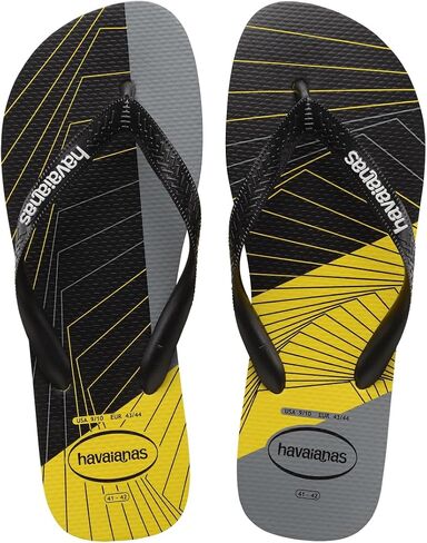 شبشب فليب فلوب تريند للرجال من Havaianas - صنادل صيفية للرجال - أصفر حمضي/أسود، 11/12 عرض - 9/10 شهرًا in Saudi Arabia