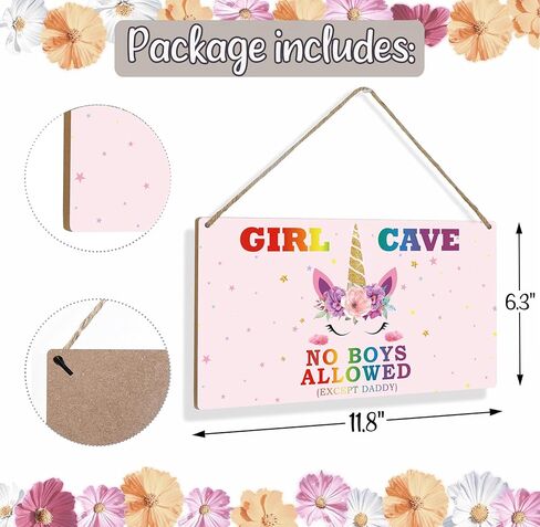 فتاة كهف علامة، يونيكورن جدار ديكور خشبي شنقا علامة الديكور، ديكور غرفة نوم، ديكور غرفة الفتيات، هدايا حفلة عيد ميلاد، جدار ديكور المنزل، غرفة نوم جدار الفن ملهمة للفتيات-3 in Kuwait