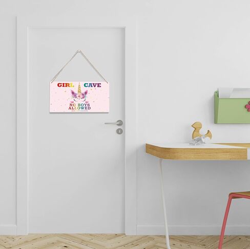 فتاة كهف علامة، يونيكورن جدار ديكور خشبي شنقا علامة الديكور، ديكور غرفة نوم، ديكور غرفة الفتيات، هدايا حفلة عيد ميلاد، جدار ديكور المنزل، غرفة نوم جدار الفن ملهمة للفتيات-3 in Kuwait