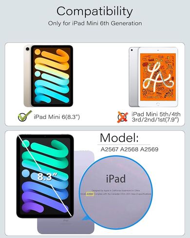 حافظة iPad Mini من الجيل السادس مع حافظة واقية قابلة للفصل للوحة المفاتيح مع لوحة مفاتيح بإضاءة خلفية RGB ولوحة تتبع متعددة اللمس وحامل أقلام ومسند عمودي لجهاز iPad Mini 6 (8.3 بوصة، 2021) (برتقالي) in Kuwait