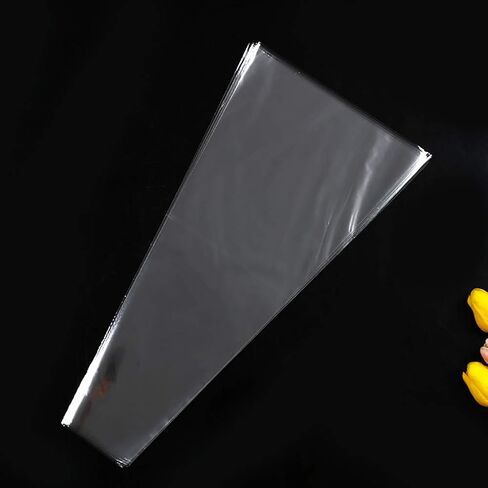 ccHuDE 200 Pcs Clear Plastic Flower Bouquet Bag Sleeve Transparent Cellophane Bags Rose Packaging Bags for Valentine's Day in Saudi Arabia