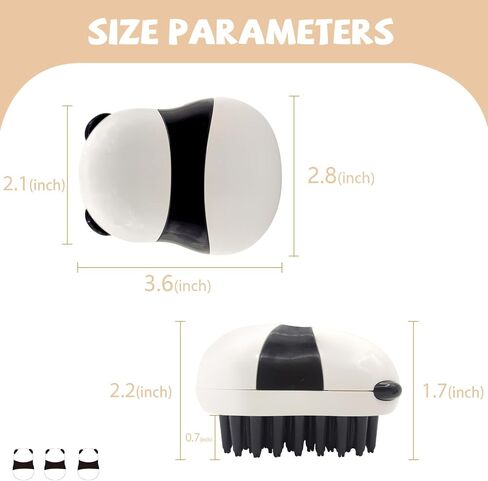 Cute Pet Bath Brush,Soft Pet hair Brush Dog Scrubber for Bath and Shedding Pets Soft Silicone Hair Products Bathing Supplies, Soothing Massage Rubber Comb, Suitable for Dogs and Cats（Panda） in Saudi Arabia