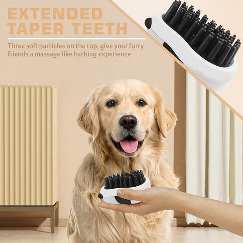 Cute Pet Bath Brush,Soft Pet hair Brush Dog Scrubber for Bath and Shedding Pets Soft Silicone Hair Products Bathing Supplies, Soothing Massage Rubber Comb, Suitable for Dogs and Cats（Panda） in Saudi Arabia