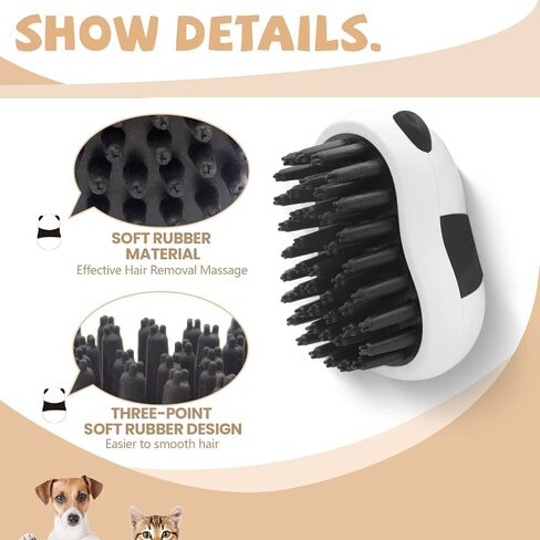 Cute Pet Bath Brush,Soft Pet hair Brush Dog Scrubber for Bath and Shedding Pets Soft Silicone Hair Products Bathing Supplies, Soothing Massage Rubber Comb, Suitable for Dogs and Cats（Panda） in Saudi Arabia