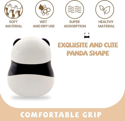 Cute Pet Bath Brush,Soft Pet hair Brush Dog Scrubber for Bath and Shedding Pets Soft Silicone Hair Products Bathing Supplies, Soothing Massage Rubber Comb, Suitable for Dogs and Cats（Panda） in Saudi Arabia