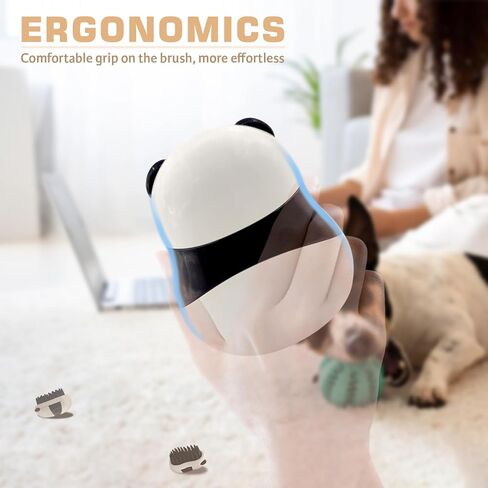 Cute Pet Bath Brush,Soft Pet hair Brush Dog Scrubber for Bath and Shedding Pets Soft Silicone Hair Products Bathing Supplies, Soothing Massage Rubber Comb, Suitable for Dogs and Cats（Panda） in Saudi Arabia