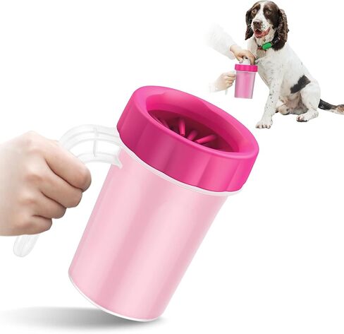 Dog Paw Cleaner with Handle - KENOBEE Kids Friendly Portable Dog Foot Cleaning Brush Cup Washer for Small Medium Dogs (Up to 50 LBS), Blue in Saudi Arabia
