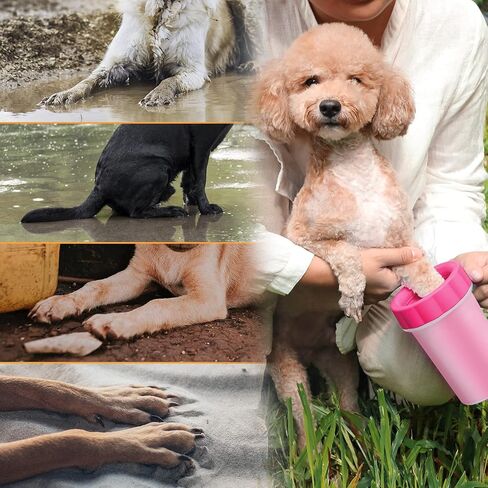 Dog Paw Cleaner with Handle - KENOBEE Kids Friendly Portable Dog Foot Cleaning Brush Cup Washer for Small Medium Dogs (Up to 50 LBS), Blue in Saudi Arabia
