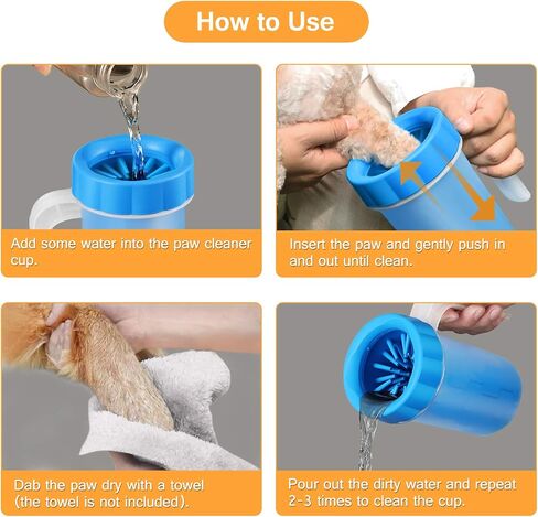 Dog Paw Cleaner with Handle - KENOBEE Kids Friendly Portable Dog Foot Cleaning Brush Cup Washer for Small Medium Dogs (Up to 50 LBS), Blue in Saudi Arabia