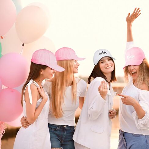 Bride Hat - Bride Accessories Gifts for Bachelorette Party, Bride to be Decorations White Adjustable Baseball Cap with Black Embroidery in Kuwait